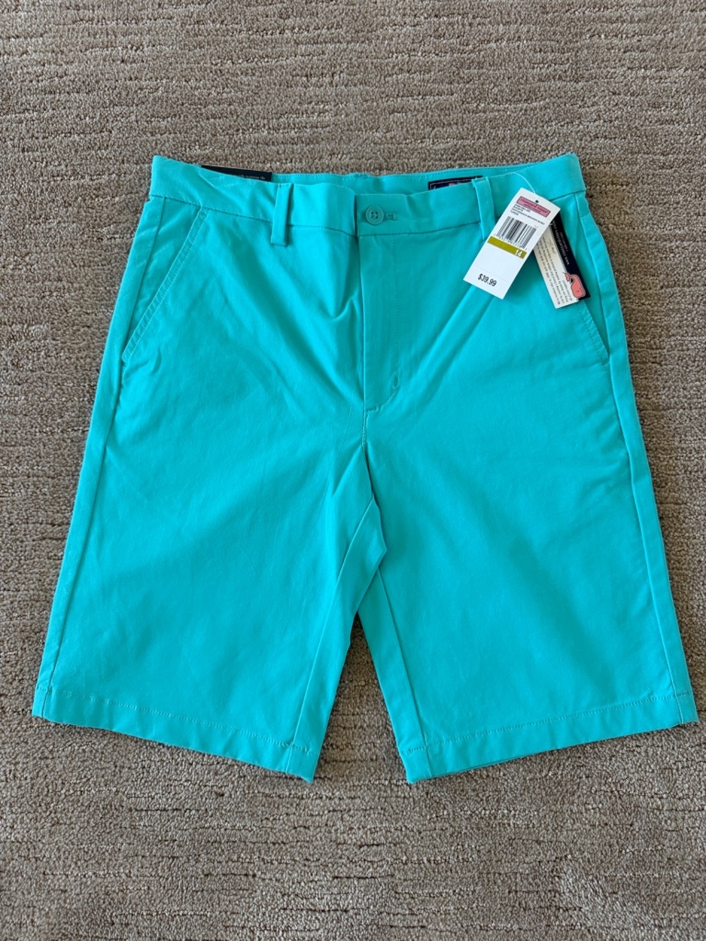 NWT Boys Vineyard Vines Teal Performance Shorts Size 14